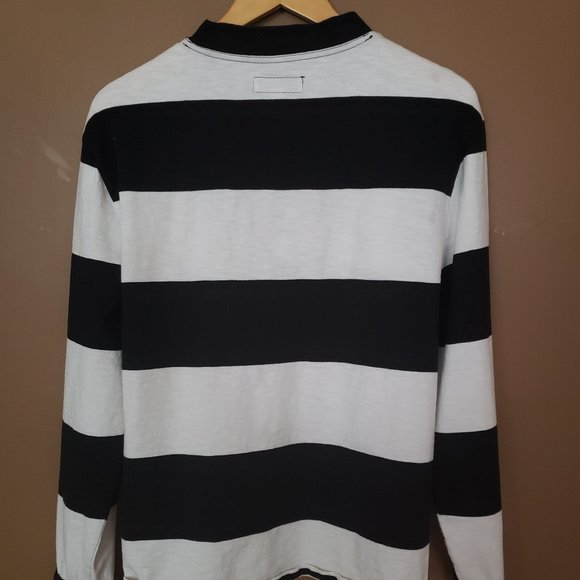 Guess Originals Classic Striped Long Sleeve Black & White Size Men’s S - Picture 3 of 7